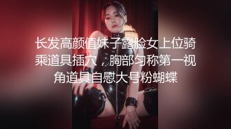 长发高颜值妹子露脸女上位骑乘道具插穴，胸部匀称第一视角道具自慰大号粉蝴蝶